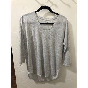 Basic gray quarter length sleeve top